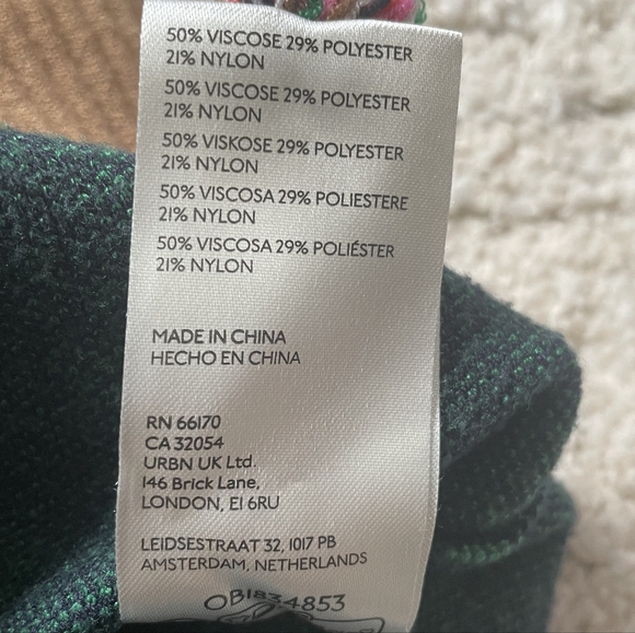 Maeve Navy & Green Chevron Half-Zip Sweater Size M - Picture 11 of 12